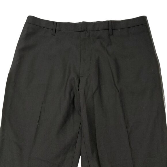 Banana Republic Pants Mens 35x30 Black Classic Fit Flat Front Wool Blend Office - Picture 2 of 12